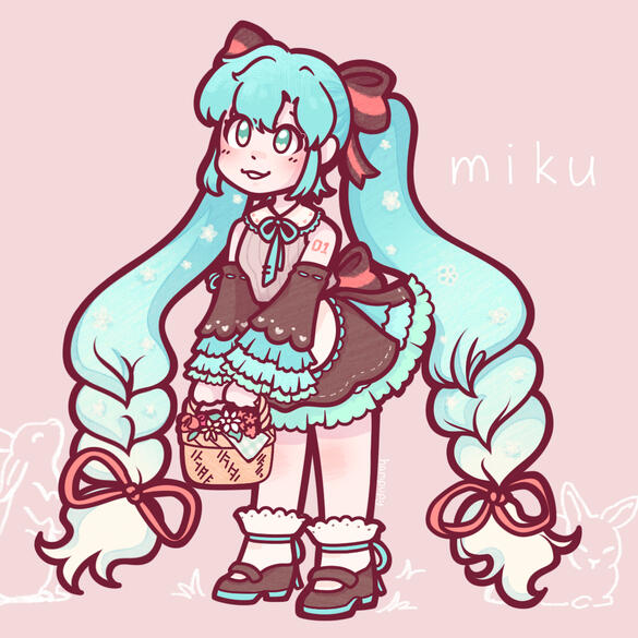 forest girl miku fanart - 2023